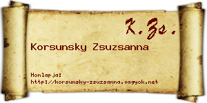 Korsunsky Zsuzsanna névjegykártya