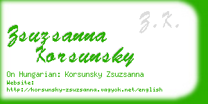 zsuzsanna korsunsky business card